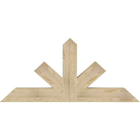 Ekena Millwork Saratoga Rough Sawn Timber Gable Bracket, Douglas Fir, 60"W x 27"H x 6"D x 6"F, 11/12 Pitch GBW060X27X0606SAR00RDF